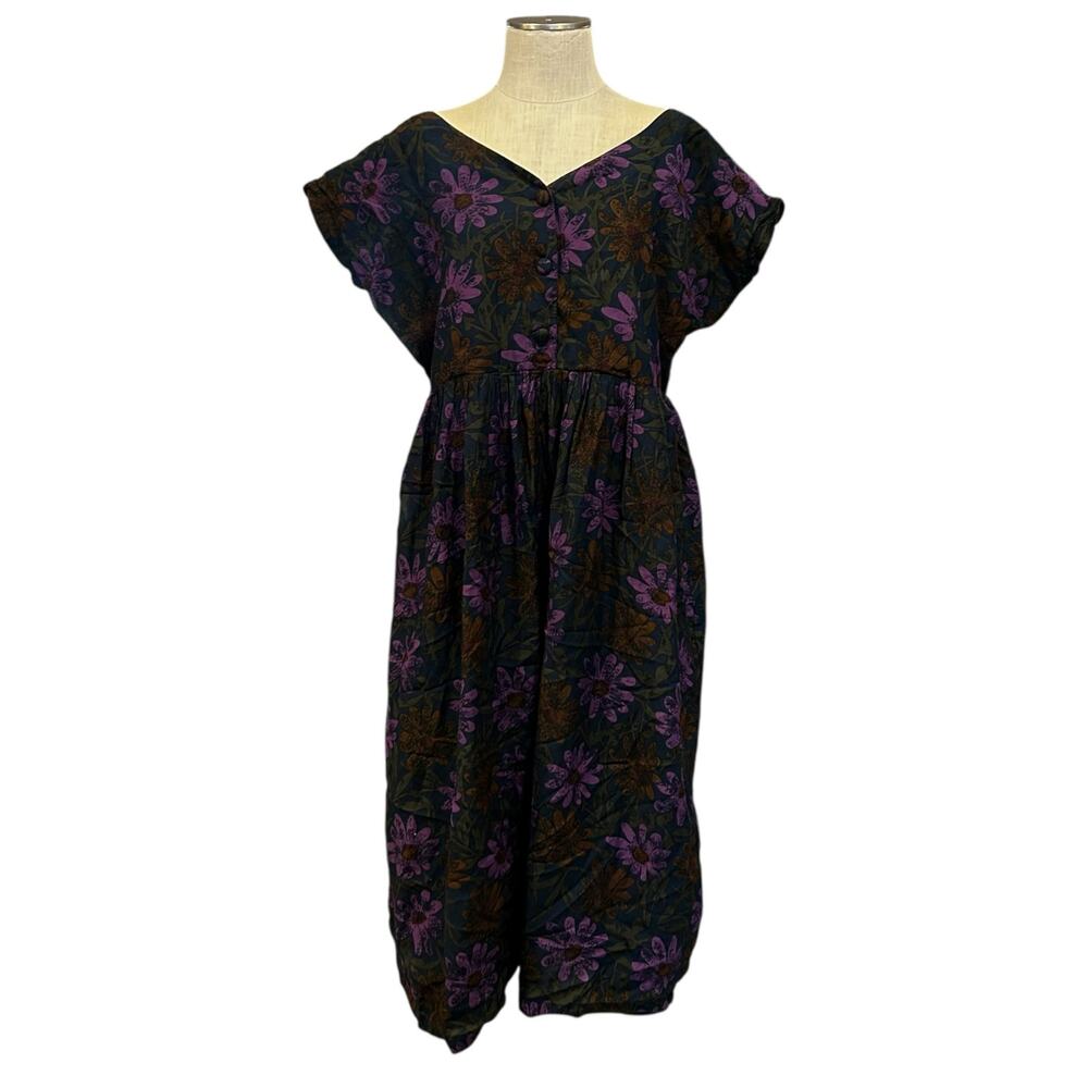 J. Peterman Purple Floral Dress Sz XL (Tag 20)